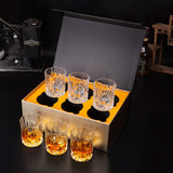 KANARS Old Fashioned Whiskey Glasses with Luxury Box - 10 Oz Rocks Barware For Scotch, Bourbon, Liquor and Cocktail Drinks - Set of 4 - Men Gift