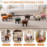 oakvivo 13in Small Foot Stool Ottoman, Round Faux Leather Foot Rest for Couch, Under Desk Pouf Footstool Footrest with Non-Skid Rubber Legs for Ling Room, Bedroom, 13''L x 13''W x 10.2''H, Green