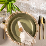 AmorArc Ceramic Dinnerware Sets for 8, 24 Pieces Handpainted Plates and Bowls Set with Rustic Terracotta Underside, Scratch Resistant Stoneware Dishes Set, Dishwasher & Microwave Safe, Light Beige