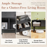 OLIXIS Wood Lift Top Coffee Table with Hidden Compartment and Large Storage Shelf, Lift Tabletop Dining Center Table for Home Living Room Office, Black