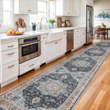 TOPRUUG Washable Oriental Area Rug - 12x15 Rugs for Living Room Soft Carpet for Bedroom Waterproof Floral Distressed Indoor Stain Resistant Non-Shedding Floor Carpets (Green, 12x15)