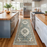 TOPRUUG Washable Oriental Area Rug - 12x15 Rugs for Living Room Soft Carpet for Bedroom Waterproof Floral Distressed Indoor Stain Resistant Non-Shedding Floor Carpets (Green, 12x15)