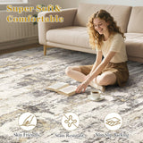 Area Rugs for Living Room: 12x15 Abstract Washable Rug Modern Neutral Large Soft Stain Resistant Non-Slip Backing Machine Table for Bedroom Dining Room Indoor Home Office Carpet - Gold Brown