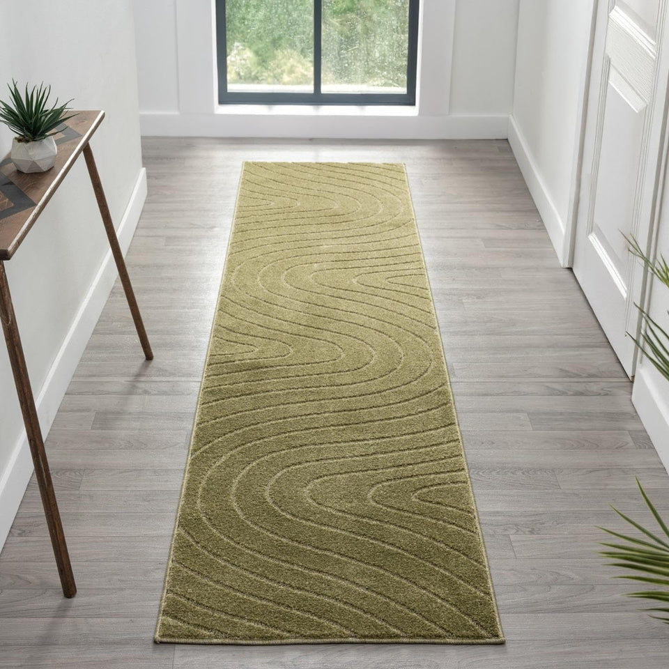 LUXE WEAVERS Modern Geometric Wave Cream 9x12 Area Rug