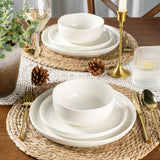 LeRatio Ceramic Dinnerware Sets for 6,Plates and Bowls Sets,Handmade Reactive Glaze Dishes Set,Chip Resistant and Scratch Resistant | Oven&Dishwasher & Microwave Safe-Blue(18PCS)