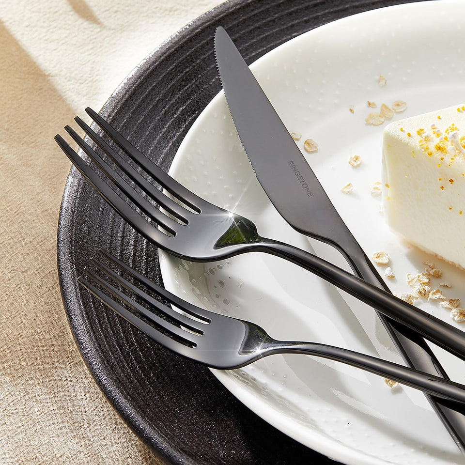 KINGSTONE Silverware Set, 60-Piece Flatware Set Cutlery Set Premium 18/10 Stainless Steel, Tableware Include Forks Knives Spoons for Home Kitchen Restaurant Wedding, Dishwasher Safe