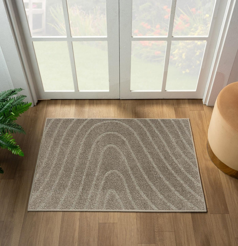 LUXE WEAVERS Modern Geometric Wave Cream 9x12 Area Rug