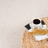 CAMILSON Easy Jute Rug 10x14, Indoor Outdoor Natural Color Fiber Area Rugs for Living Room Patio and Kitchen Rug Herringbone Woven Design Easy-Cleaning Washable Outside Carpet Alfombras 10 x 14