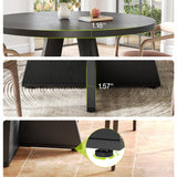 LITTLE TREE Round Dining Table for 4-6 People, 47 Inches Dining Room Table with Wooden Pedestal Base, Brown Dinner Tables, Circle Kitchen Tables for Dining Room, Kitchen, Living Room(Table Only)