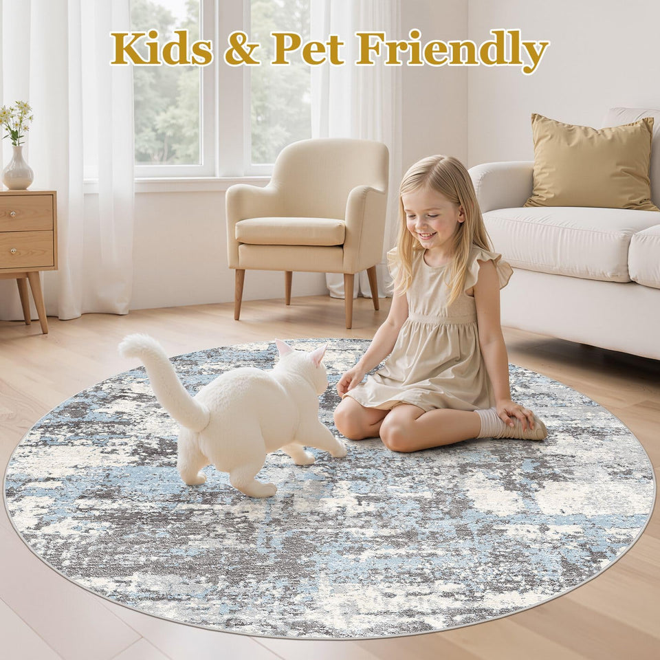 Area Rugs for Living Room: 12x15 Abstract Washable Rug Modern Neutral Large Soft Stain Resistant Non-Slip Backing Machine Table for Bedroom Dining Room Indoor Home Office Carpet - Gold Brown