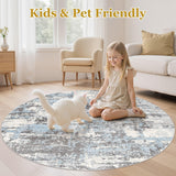 Area Rugs for Living Room: 12x15 Abstract Washable Rug Modern Neutral Large Soft Stain Resistant Non-Slip Backing Machine Table for Bedroom Dining Room Indoor Home Office Carpet - Gold Brown