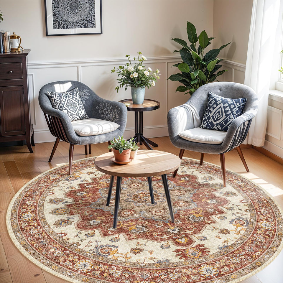 TOPRUUG Washable Oriental Area Rug - 12x15 Rugs for Living Room Soft Carpet for Bedroom Waterproof Floral Distressed Indoor Stain Resistant Non-Shedding Floor Carpets (Green, 12x15)