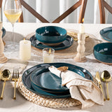 AmorArc Ceramic Dinnerware Sets for 8, 24 Pieces Handpainted Plates and Bowls Set with Rustic Terracotta Underside, Scratch Resistant Stoneware Dishes Set, Dishwasher & Microwave Safe, Light Beige