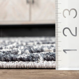 nuLOOM 8x11 Ansley Moroccan Tassel Area Rug, Light Grey, High-Low Textured Bohemian Design, Plush High Pile, Stain Resistant, For Bedroom, Living Room, Hallway, Entryway