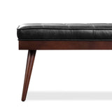 POLY & BARK Napa 72" Apartment Sofa – Italian-Tanned Full-Grain Pure-Aniline or Semi-Aniline Leather, Feather-Down Cushioning, Kiln-Dried Solid Wood Frame, Walnut Legs - Cognac Tan