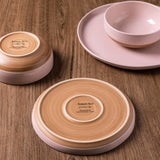 AmorArc Ceramic Dinnerware Sets for 8, 24 Pieces Handpainted Plates and Bowls Set with Rustic Terracotta Underside, Scratch Resistant Stoneware Dishes Set, Dishwasher & Microwave Safe, Light Beige