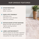 Neutral Living Room Rug - 10x14 Farmhouse Beige Brown Large Area Rug for Dining Room, Bedroom, Low Pile Lightweight Washable