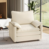 Vesgantti 142" U Shaped Sectional Couch, Comfy Cloud Modular Sectional Sofa with 2 Ottoman Deep Seat Chenille Modern Cloud Sofa, Modular Sofas for Living Room, Bedroom and Apartment, Beige