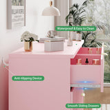 Fluted Dresser for Bedroom with 9 Drawers, 57" Wide Modern Chest of Drawers with Metal Handle, Wooden Dresser TV Stand, Wood Closet Clothes Storage Organizer for Living Room, Hallway, Natural Oak