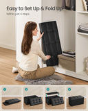 SONGMICS MAZIE Collection - 43 Inches Folding Storage Ottoman Bench, Ottoman with Storage, Foot Rest Stool, Load 660 lb, for Living Room, Synthetic Leather, Black ULSF701