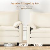 Vesgantti 142" U Shaped Sectional Couch, Comfy Cloud Modular Sectional Sofa with 2 Ottoman Deep Seat Chenille Modern Cloud Sofa, Modular Sofas for Living Room, Bedroom and Apartment, Beige