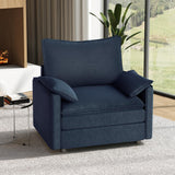 Vesgantti 142" U Shaped Sectional Couch, Comfy Cloud Modular Sectional Sofa with 2 Ottoman Deep Seat Chenille Modern Cloud Sofa, Modular Sofas for Living Room, Bedroom and Apartment, Beige