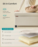 SONGMICS Storage Ottoman Bench, Foldable Foot Rest with Legs, 15 x 43 x 15.7 Inches, End of Bed Bench, Storage Chest, Load up to 660 lb, for Living Room, Bedroom, Entryway, Ink Black ULSF018B01