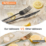 KINGSTONE Silverware Set, 60-Piece Flatware Set Cutlery Set Premium 18/10 Stainless Steel, Tableware Include Forks Knives Spoons for Home Kitchen Restaurant Wedding, Dishwasher Safe