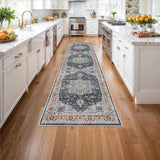 TOPRUUG Washable Oriental Area Rug - 12x15 Rugs for Living Room Soft Carpet for Bedroom Waterproof Floral Distressed Indoor Stain Resistant Non-Shedding Floor Carpets (Green, 12x15)