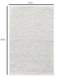 S & L Homes Wool Cotton Hand Woven Chunky Knit Popcorn Rug - Ivory Contemporary Area Rug for Living Room Bedroom (8' x 10' - Ivory)