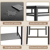 IRONCK Dining Table Set for 4, Kitchen Table with Upholstered Bench and 2 Chairs, Kitchen Table and Chairs Set for Small Space, Apartment, Rustic Brown