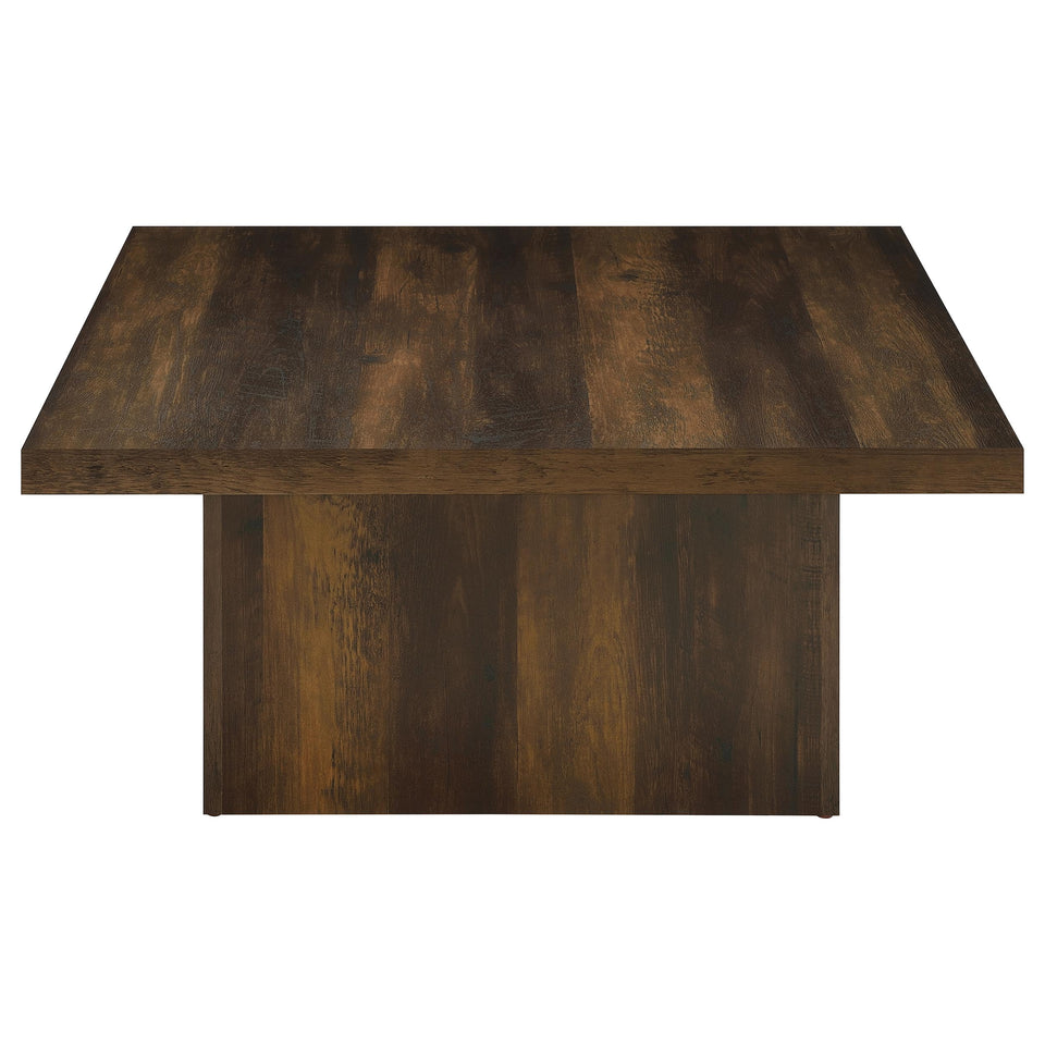 Coaster Home Furnishings Zetta Square Cocktail Living Room Coffee Table Engineered Eco-Friendly Wood Look Laminate Veneer Rustic Farmhouse Mango Brown 708068