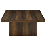 Coaster Home Furnishings Zetta Square Cocktail Living Room Coffee Table Engineered Eco-Friendly Wood Look Laminate Veneer Rustic Farmhouse Mango Brown 708068