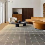 Neutral Living Room Rug - 10x14 Farmhouse Beige Brown Large Area Rug for Dining Room, Bedroom, Low Pile Lightweight Washable