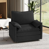 Vesgantti 142" U Shaped Sectional Couch, Comfy Cloud Modular Sectional Sofa with 2 Ottoman Deep Seat Chenille Modern Cloud Sofa, Modular Sofas for Living Room, Bedroom and Apartment, Beige