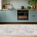 Neutral Living Room Rug - 10x14 Farmhouse Beige Brown Large Area Rug for Dining Room, Bedroom, Low Pile Lightweight Washable