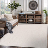 CAMILSON Easy Jute Rug 10x14, Indoor Outdoor Natural Color Fiber Area Rugs for Living Room Patio and Kitchen Rug Herringbone Woven Design Easy-Cleaning Washable Outside Carpet Alfombras 10 x 14