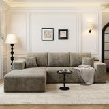 135.4" Cloud Modular Sectional Couch with 1 Ottoman,Modern Minimalist Upholstered Couches, Comfort U Shaped Sofa for Living Room,Deep Seat Corner Couch，No Assembly Required (Black,Left Facing Chaise)