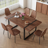 MUUOKY Dining Table Set for 4, Modern 55'' Wood Dinette Table Set for 4 with Fabric Dining Chairs,Table and Chairs Set of 4,Ideal for Kitchen Dining Room