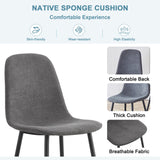 MUUOKY Dining Table Set for 4, Modern 55'' Wood Dinette Table Set for 4 with Fabric Dining Chairs,Table and Chairs Set of 4,Ideal for Kitchen Dining Room