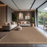 CAMILSON Easy Jute Rug 10x14, Indoor Outdoor Natural Color Fiber Area Rugs for Living Room Patio and Kitchen Rug Herringbone Woven Design Easy-Cleaning Washable Outside Carpet Alfombras 10 x 14