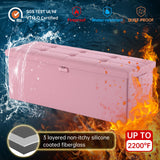 DocSafe Storage Ottoman with Lock,Fireproof Folding Ottoman Foot Rest Stool Storage Chest with Storage Safe for Important Documents,Waterproof 17 Inches Short Ottoman Foot Stool with Handles,Black