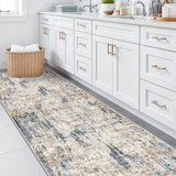 12x15 Area Rug for Living Room – Large Modern Neutral Abstract Thin Washable Carpet, Soft Low Pile Non-Slip Stain-Resistant for Bedroom Dining Room Home Office (Beige Grey)