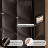 YITAHOME King Size Bed Frame with 4 Drawers and RGB LED Lights, Velvet Upholstered Platform Bed with Charging Station and Storage Headboard, No Box Spring Needed, Easy Assembly, Noise-Free, Black