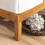 Zinus 12 Inch Solid Wood Platform Bed with Headboard/No Box Spring Needed/Wood Slat Support/Rustic Pine Finish, Queen