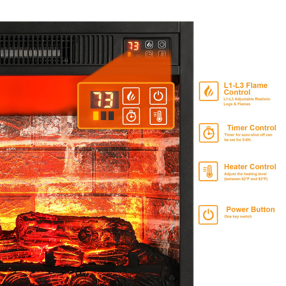 80" Fireplace TV Stand for TVs Up to 90 Inch, Electric Fireplace with Mantel, Farmhouse Entertainment Center with Storage, Realistic Stacked Stone Surround with Remote Control for Living Room