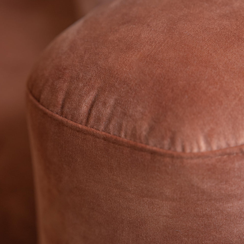 Acanva Luxury Modern Tight Curved Back Velvet Sofa, Minimalist Style Comfy Couch for Living Room Apartment, 3 Seater, Cream