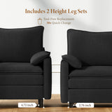 Vesgantti 142" U Shaped Sectional Couch, Comfy Cloud Modular Sectional Sofa with 2 Ottoman Deep Seat Chenille Modern Cloud Sofa, Modular Sofas for Living Room, Bedroom and Apartment, Beige