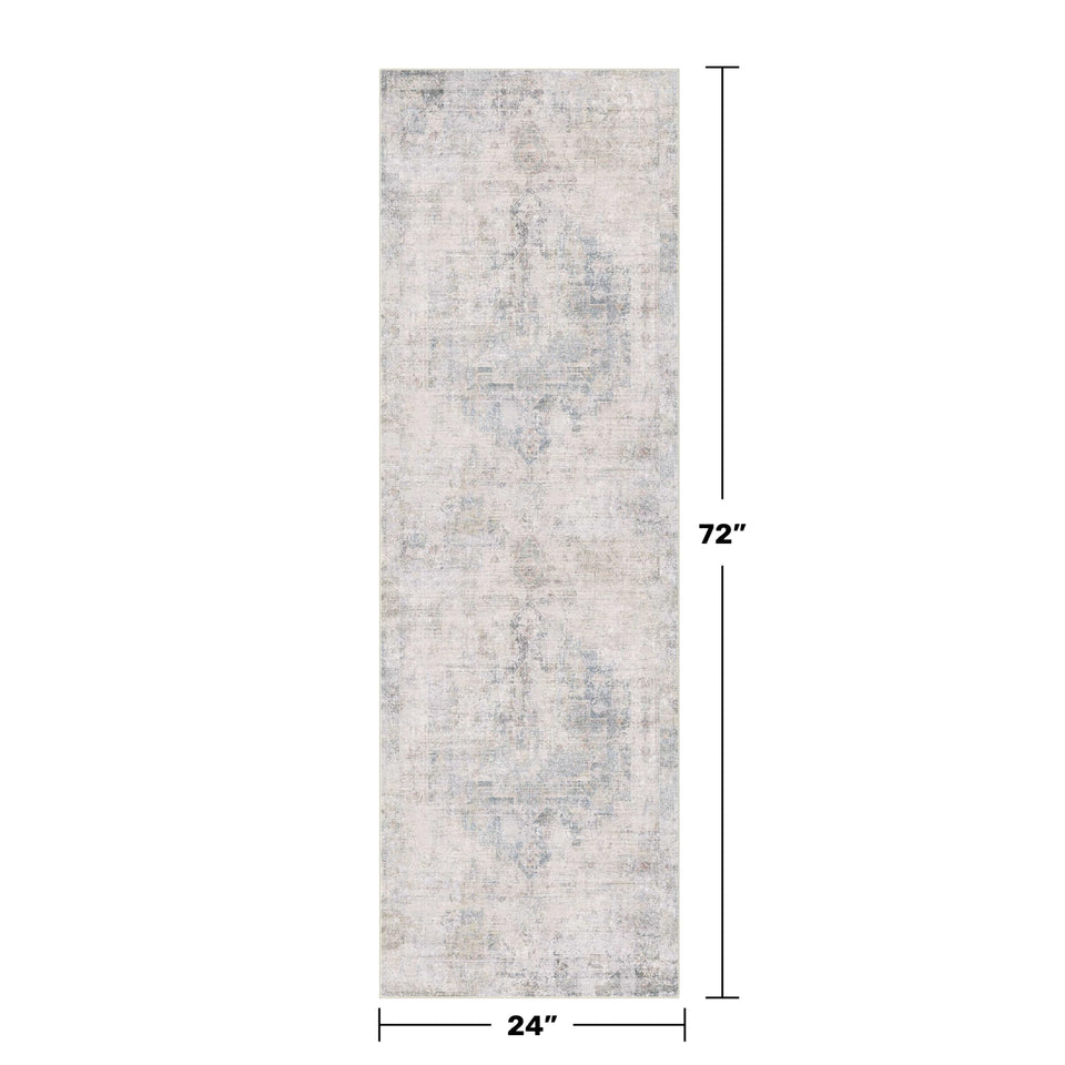 Neutral Living Room Rug - 10x14 Farmhouse Beige Brown Large Area Rug for Dining Room, Bedroom, Low Pile Lightweight Washable