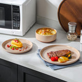 MALACASA Plates and Bowls Sets, 24 Pieces Modern Ceramic Dinnerware Set for 8 Kitchen Stoneware Dishes Dishware Set Microwave and Dishwasher Safe, White, Series TARA